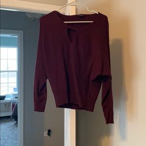 Maroon keyhole neck sweater